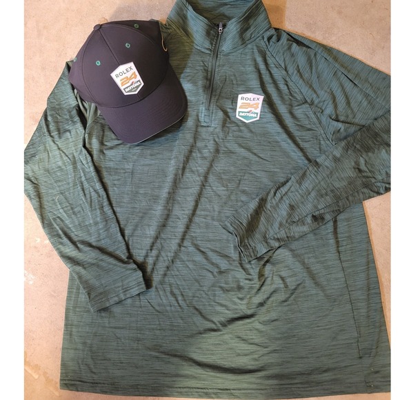 Daytona International Speedway Other - Daytona International Speedway Rolex 24 Green Zip Pullover Mens Large + Hat 1800